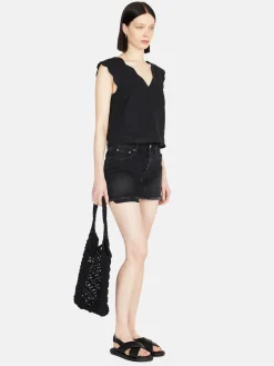 Women Sisley Shirts & Blouses<Scalloped Top In Linen
