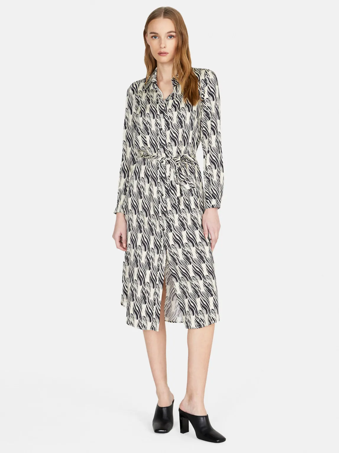 Women Sisley Dresses<Shirt Dress In Printed Satin