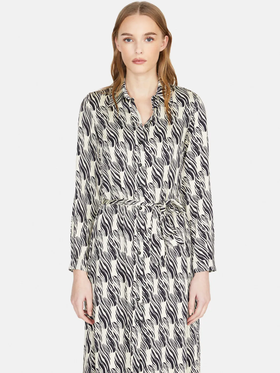 Women Sisley Dresses<Shirt Dress In Printed Satin