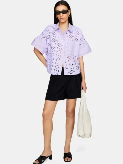 Women Sisley Shirts & Blouses<Shirt In Broderie Anglaise With Pocket