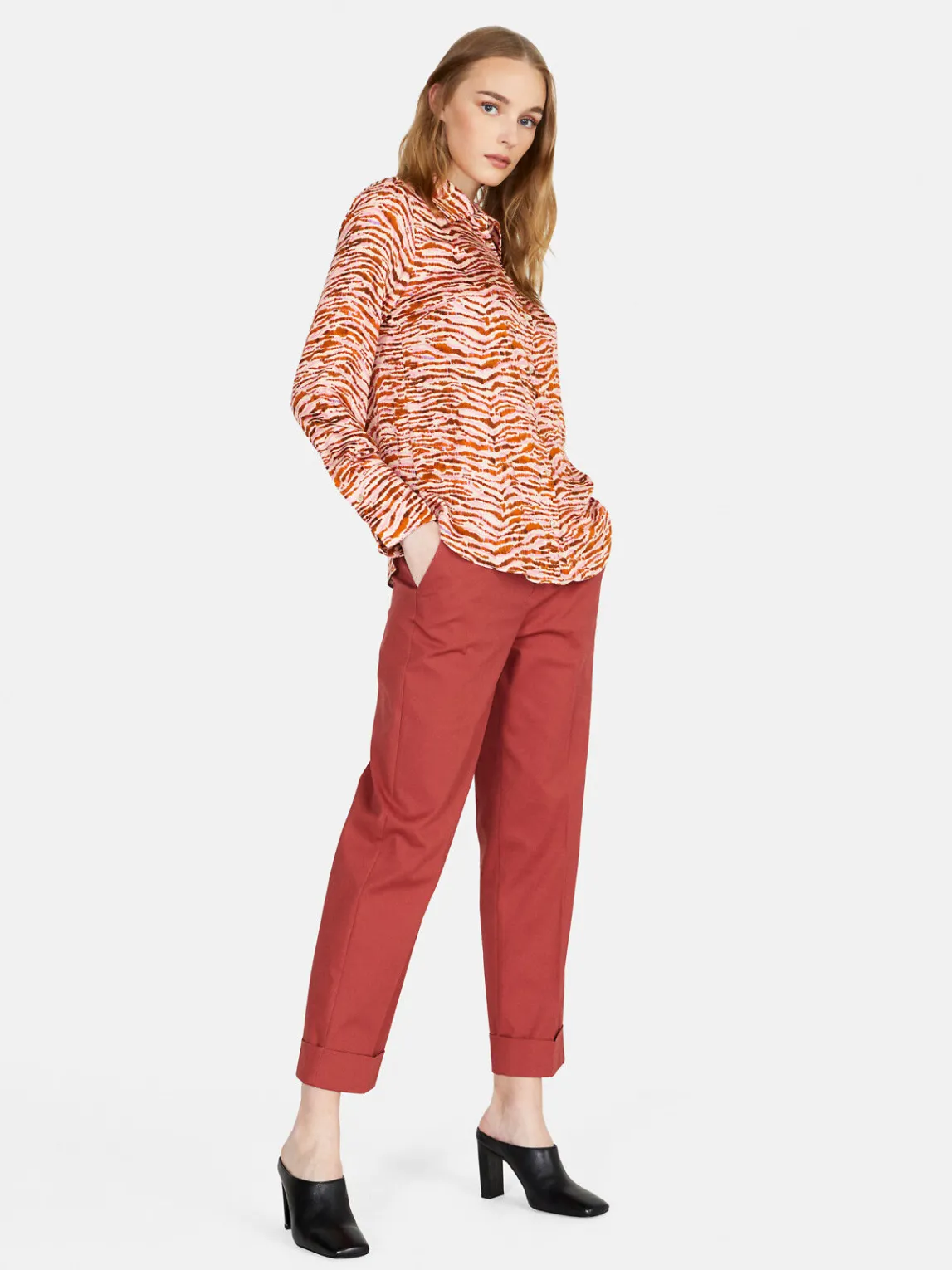 Women Sisley Shirts & Blouses<Shirt In Printed Satin