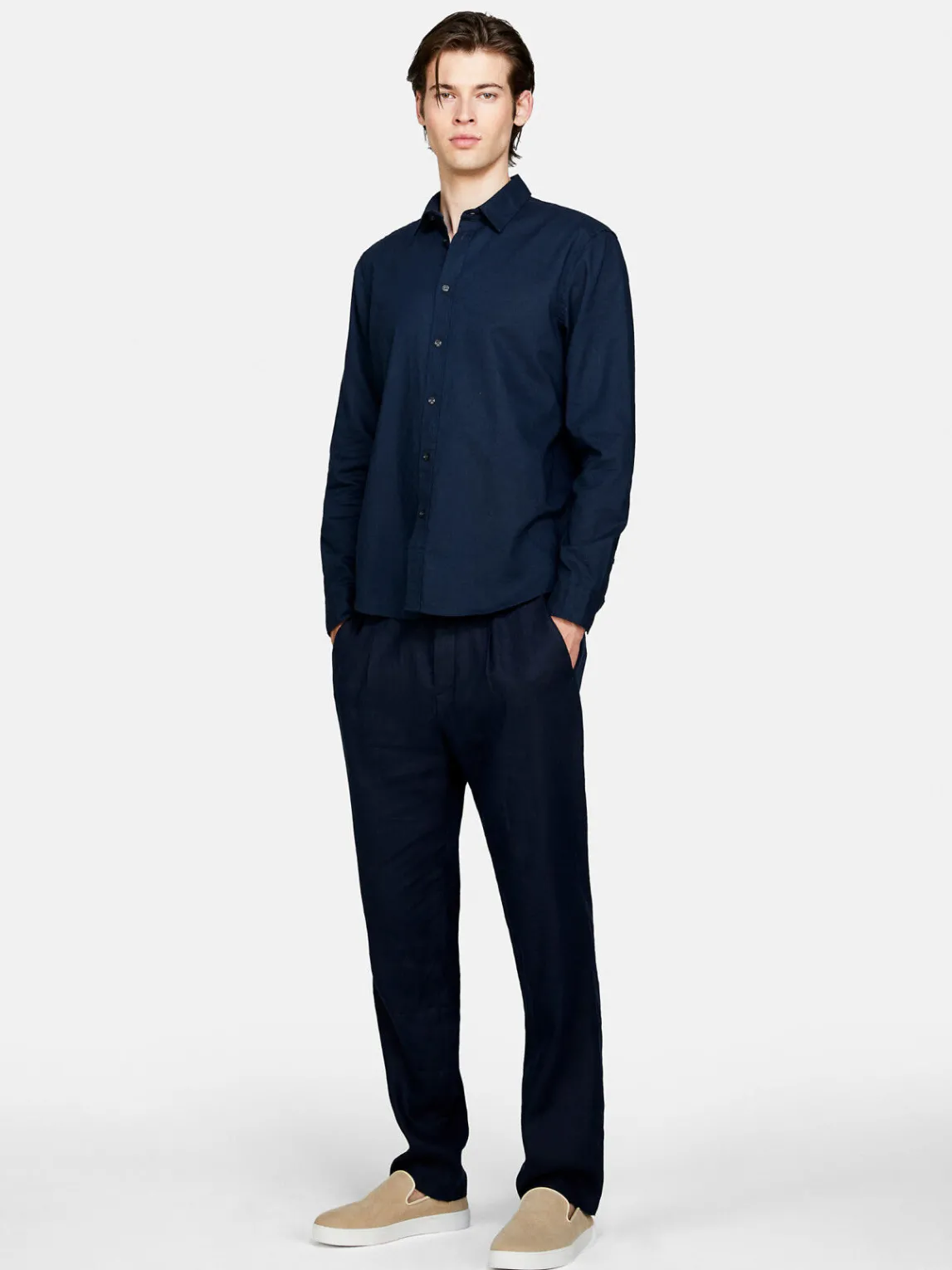 Men Sisley Shirts<Shirt Made From Linen Blend
