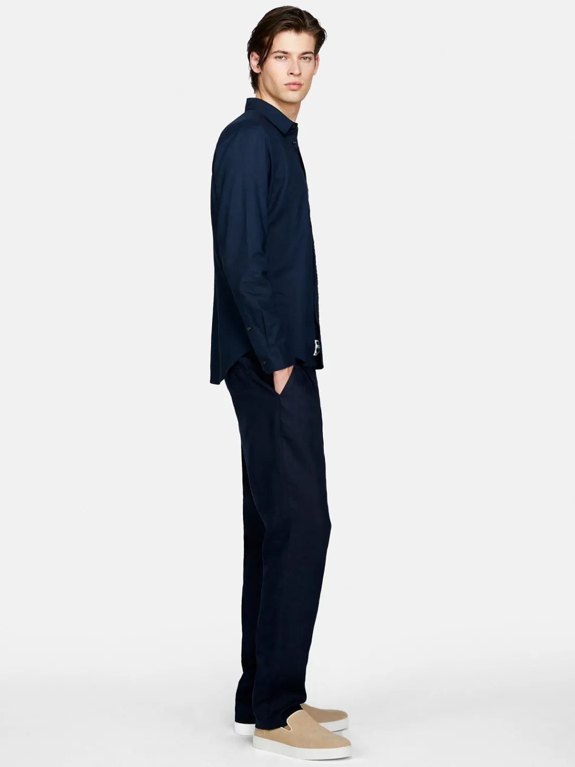 Men Sisley Shirts<Shirt Made From Linen Blend