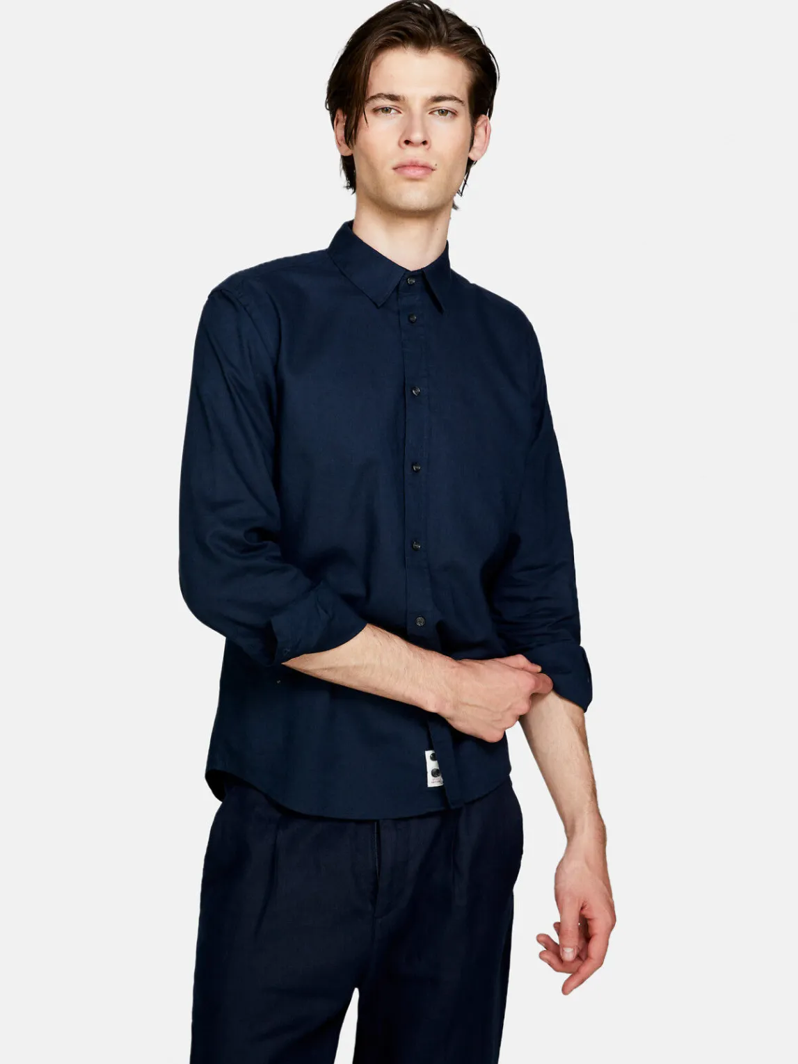 Men Sisley Shirts<Shirt Made From Linen Blend