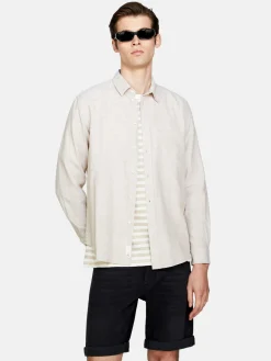 Men Sisley Shirts<Shirt Made From Linen Blend