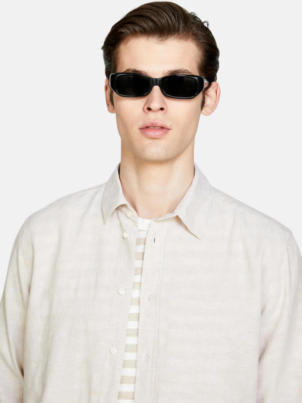 Men Sisley Shirts<Shirt Made From Linen Blend
