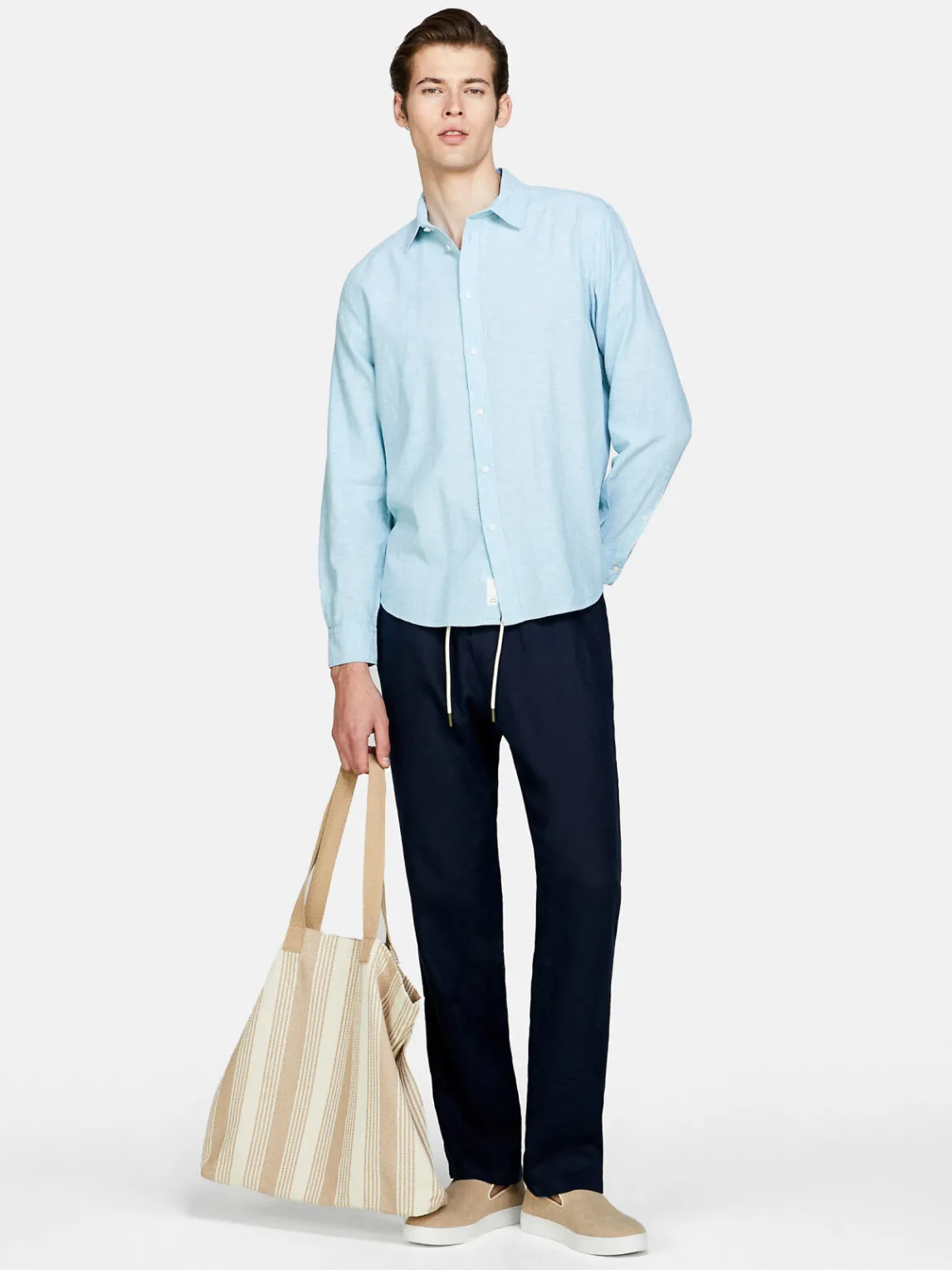 Men Sisley Shirts<Shirt Made From Linen Blend