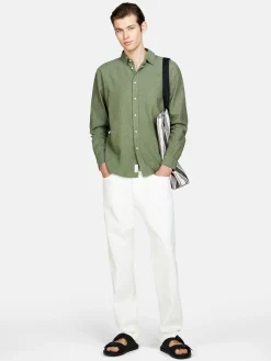 Men Sisley Shirts<Shirt Made From Linen Blend