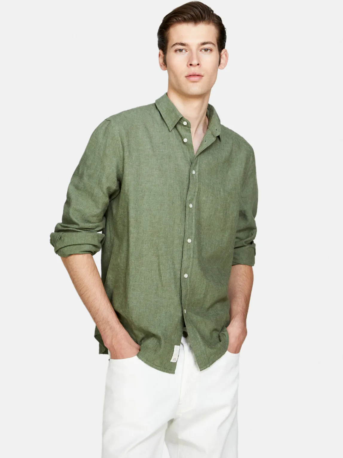 Men Sisley Shirts<Shirt Made From Linen Blend