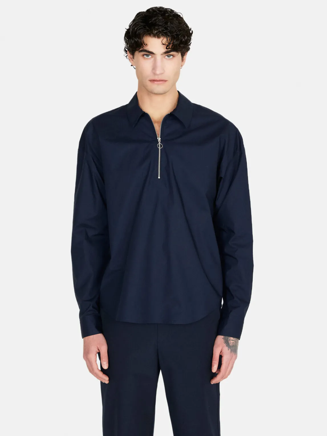 Men Sisley Shirts<Shirt With Zip