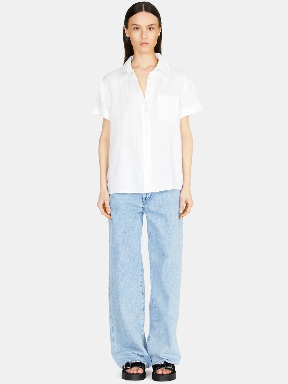 Women Sisley Shirts & Blouses<Short Sleeve 100% Linen Shirt