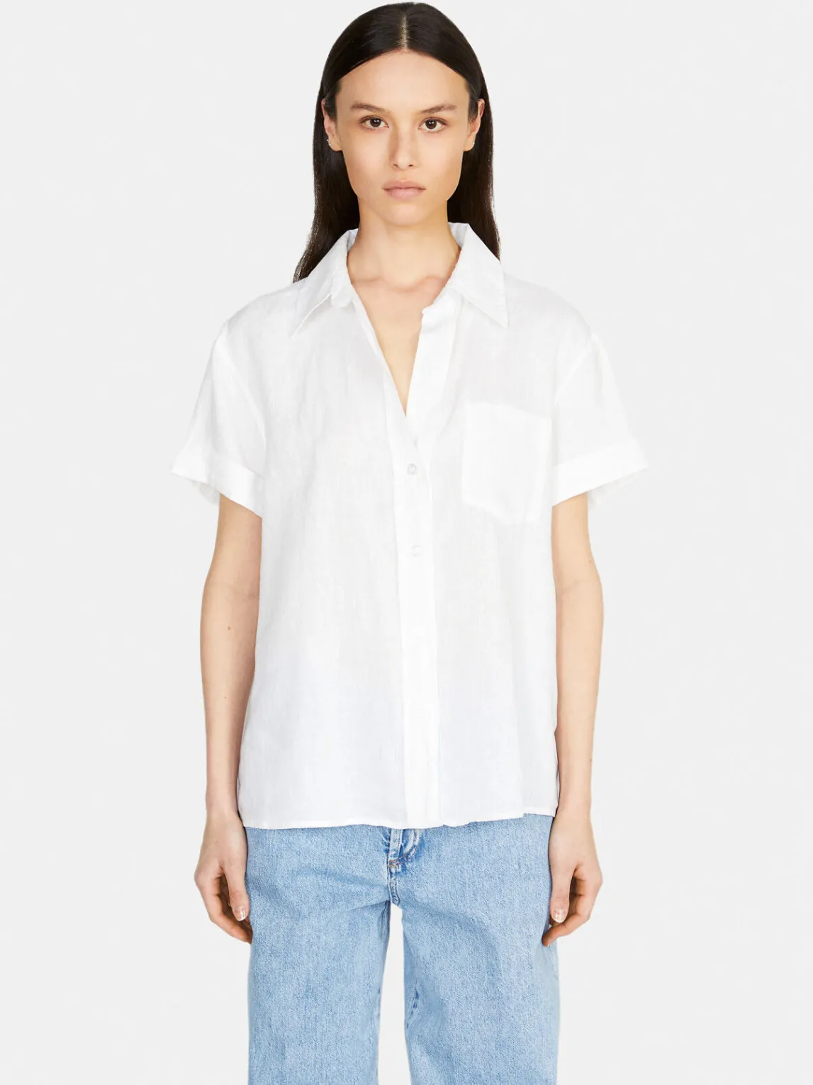 Women Sisley Shirts & Blouses<Short Sleeve 100% Linen Shirt