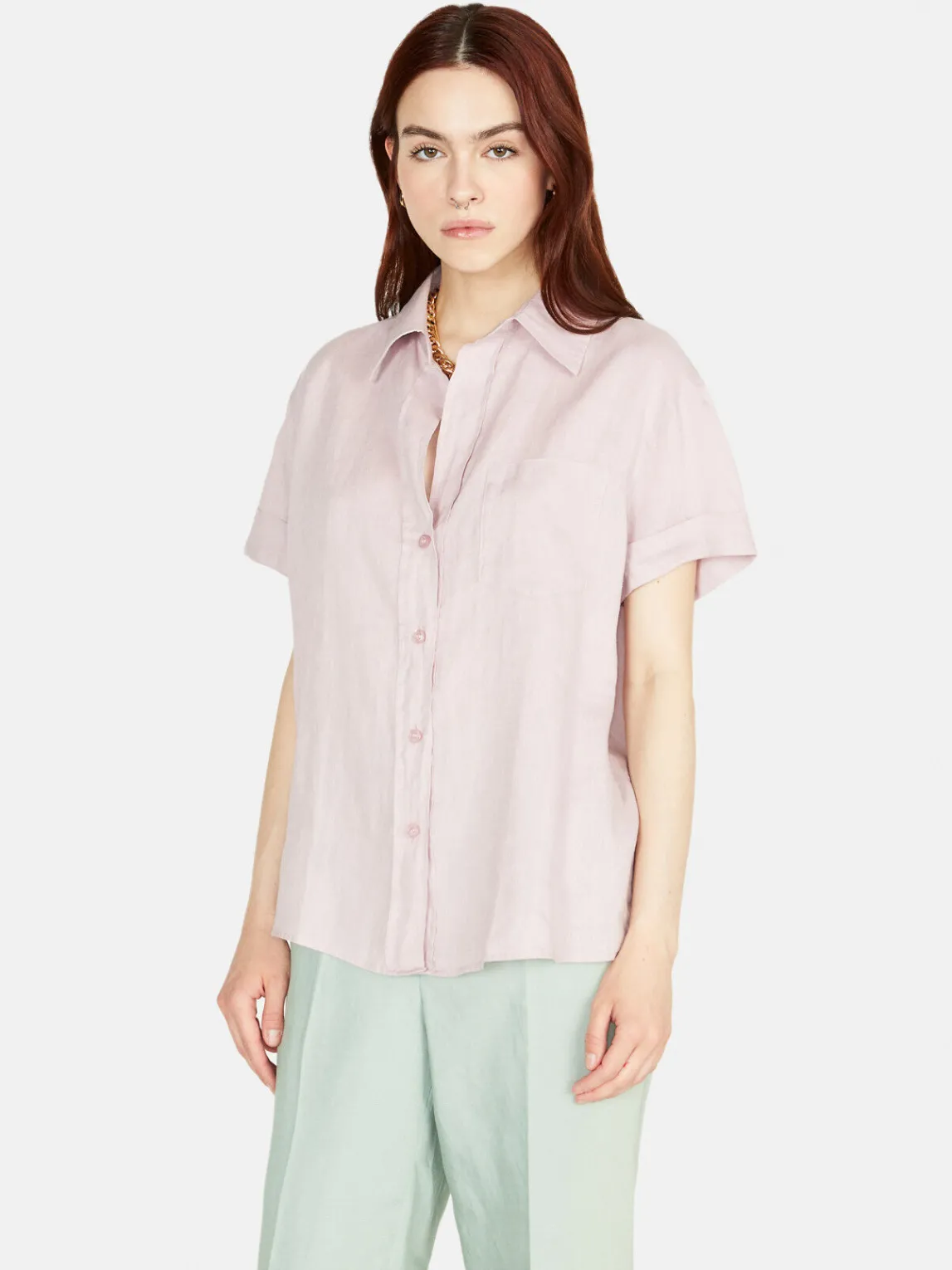 Women Sisley Shirts & Blouses<Short Sleeve 100% Linen Shirt