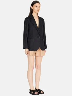 Women Sisley Jackets & Coats<Single-Breasted 100% Linen Jacket
