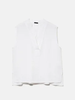 Women Sisley Shirts & Blouses<Sleeveless Blouse In 100% Linen