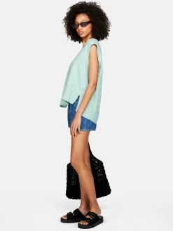 Women Sisley Shirts & Blouses<Sleeveless Blouse In 100% Linen