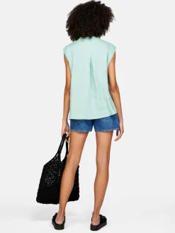 Women Sisley Shirts & Blouses<Sleeveless Blouse In 100% Linen
