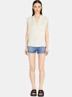 Women Sisley Shirts & Blouses<Sleeveless Blouse In 100% Linen