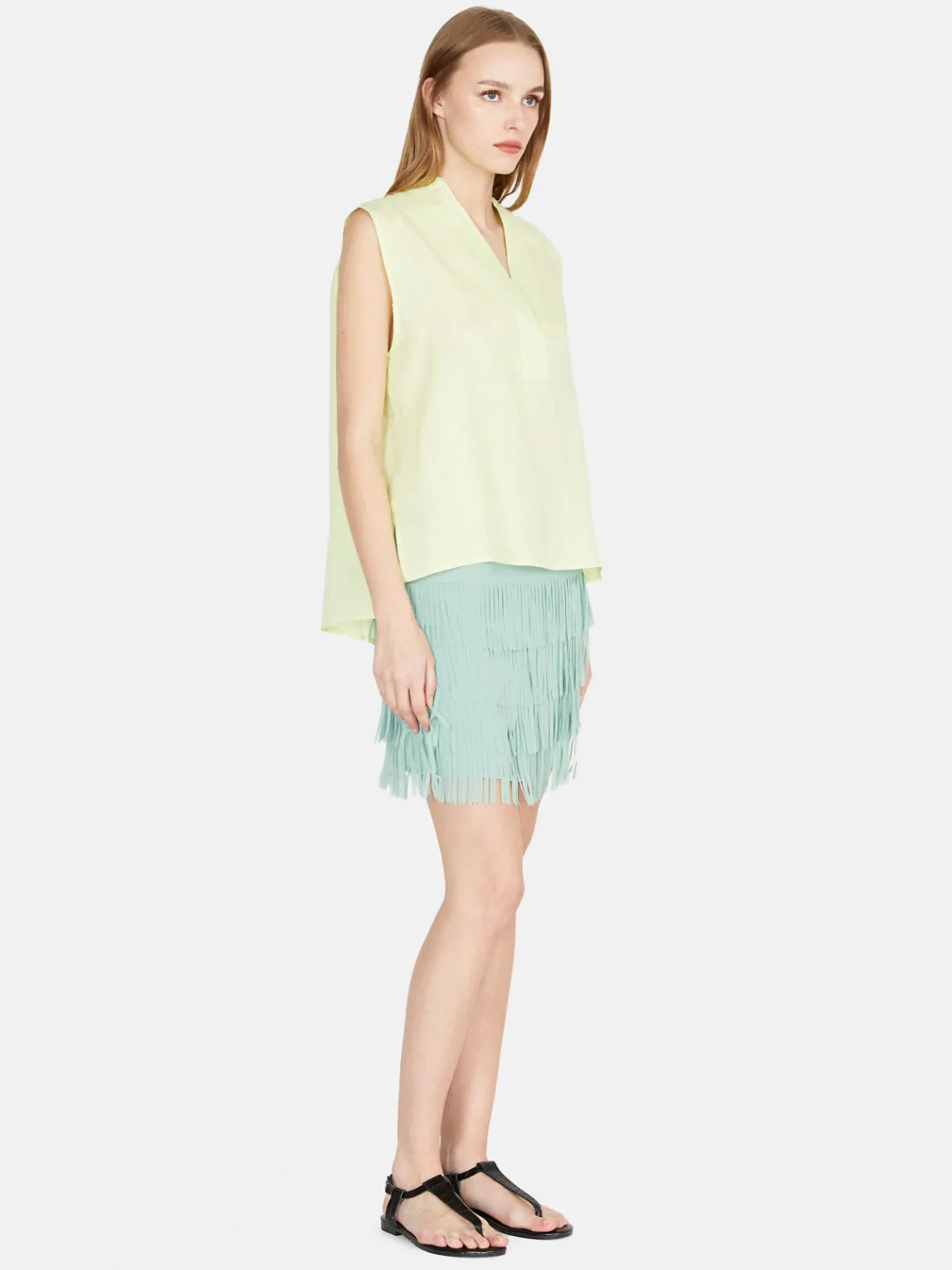Women Sisley Shirts & Blouses<Sleeveless Blouse In 100% Linen