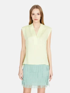 Women Sisley Shirts & Blouses<Sleeveless Blouse In 100% Linen