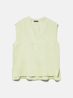 Women Sisley Shirts & Blouses<Sleeveless Blouse In 100% Linen