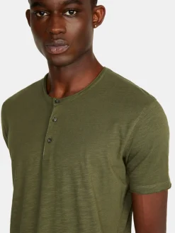 Men Sisley T-Shirts<Slub Henley T-Shirt