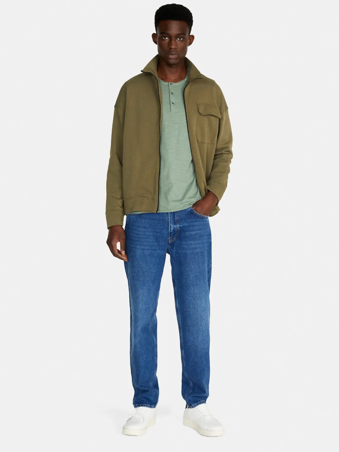 Men Sisley T-Shirts<Slub Henley T-Shirt