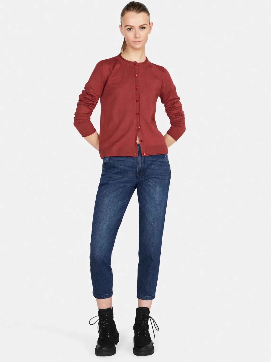 Women Sisley Jumpers & Knitwear<Solid Color Cardigan