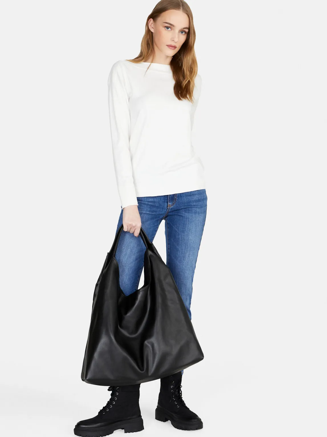 Women Sisley Jumpers & Knitwear<Solid Color Sweater With Boat Neck