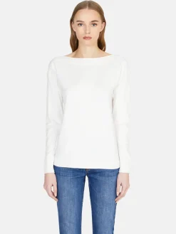 Women Sisley Jumpers & Knitwear<Solid Color Sweater With Boat Neck