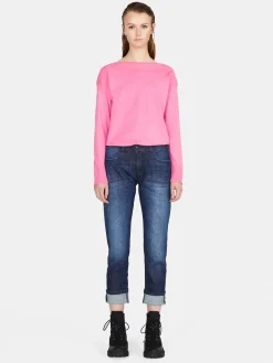 Women Sisley Jumpers & Knitwear<Solid Color Sweater With Boat Neck