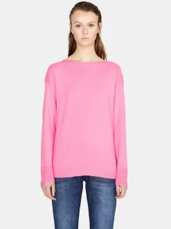 Women Sisley Jumpers & Knitwear<Solid Color Sweater With Boat Neck