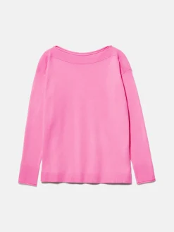 Women Sisley Jumpers & Knitwear<Solid Color Sweater With Boat Neck