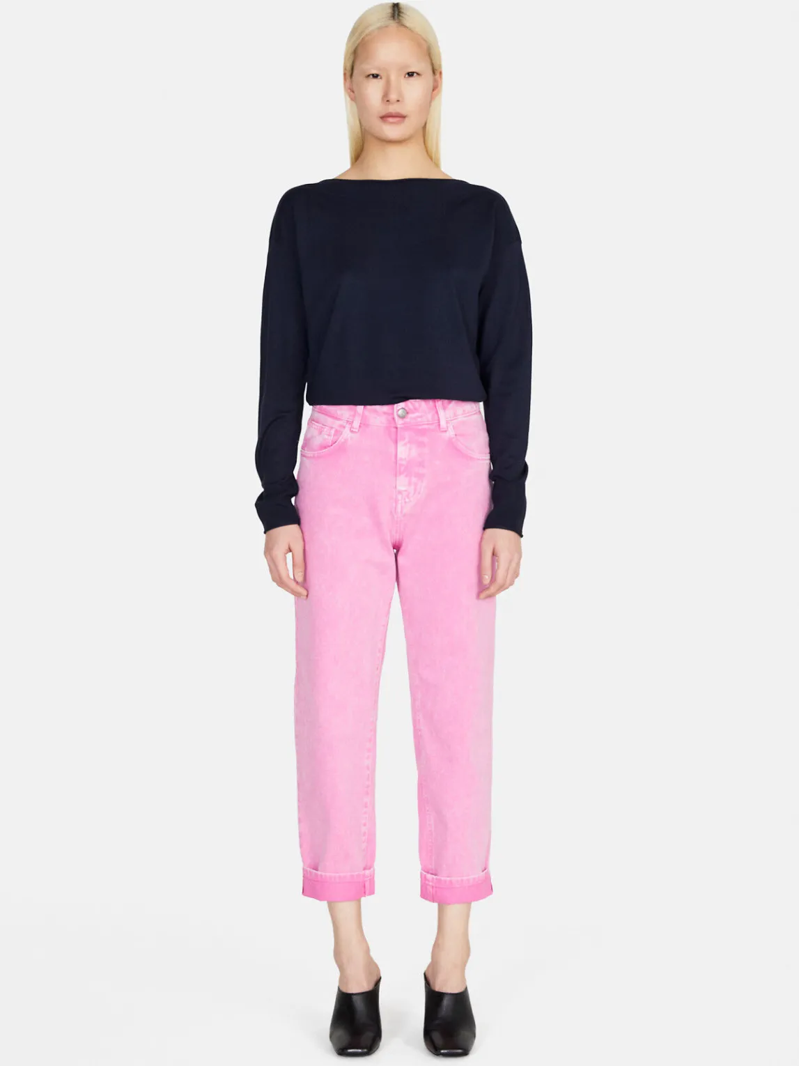 Women Sisley Jumpers & Knitwear<Solid Color Sweater With Boat Neck