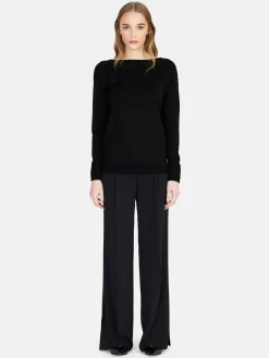 Women Sisley Jumpers & Knitwear<Solid Color Sweater With Boat Neck