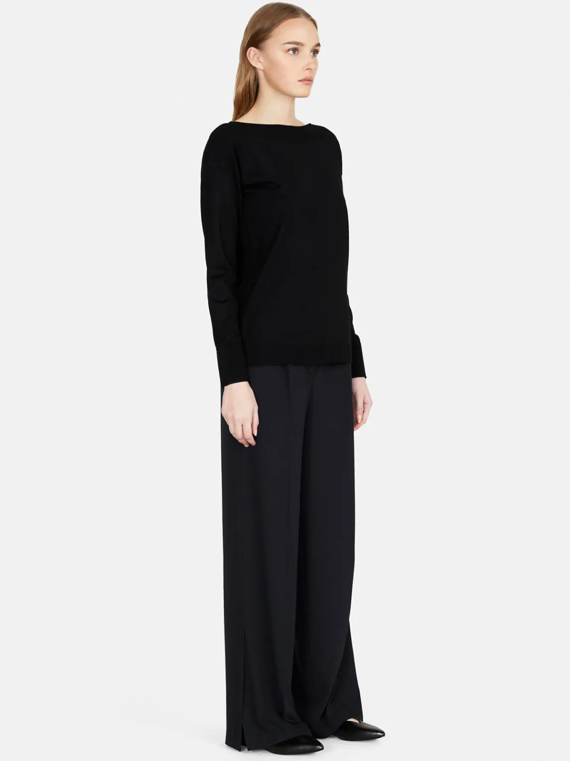 Women Sisley Jumpers & Knitwear<Solid Color Sweater With Boat Neck
