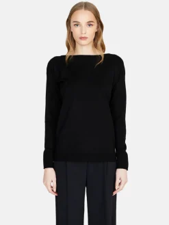 Women Sisley Jumpers & Knitwear<Solid Color Sweater With Boat Neck