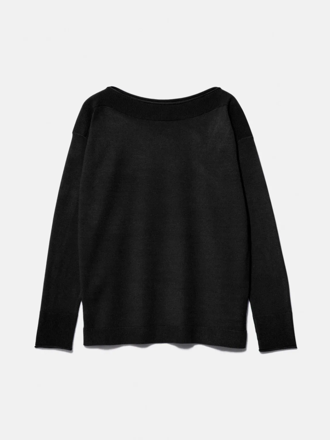 Women Sisley Jumpers & Knitwear<Solid Color Sweater With Boat Neck