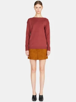 Women Sisley Jumpers & Knitwear<Solid Color Sweater With Boat Neck