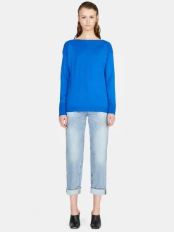 Women Sisley Jumpers & Knitwear<Solid Color Sweater With Boat Neck