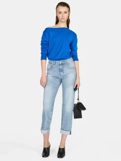 Women Sisley Jumpers & Knitwear<Solid Color Sweater With Boat Neck