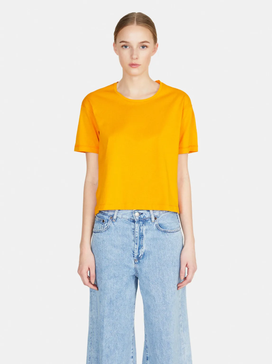 Women Sisley Tops & T-Shirts<Solid Colored Cropped Oversized Fit T-Shirt