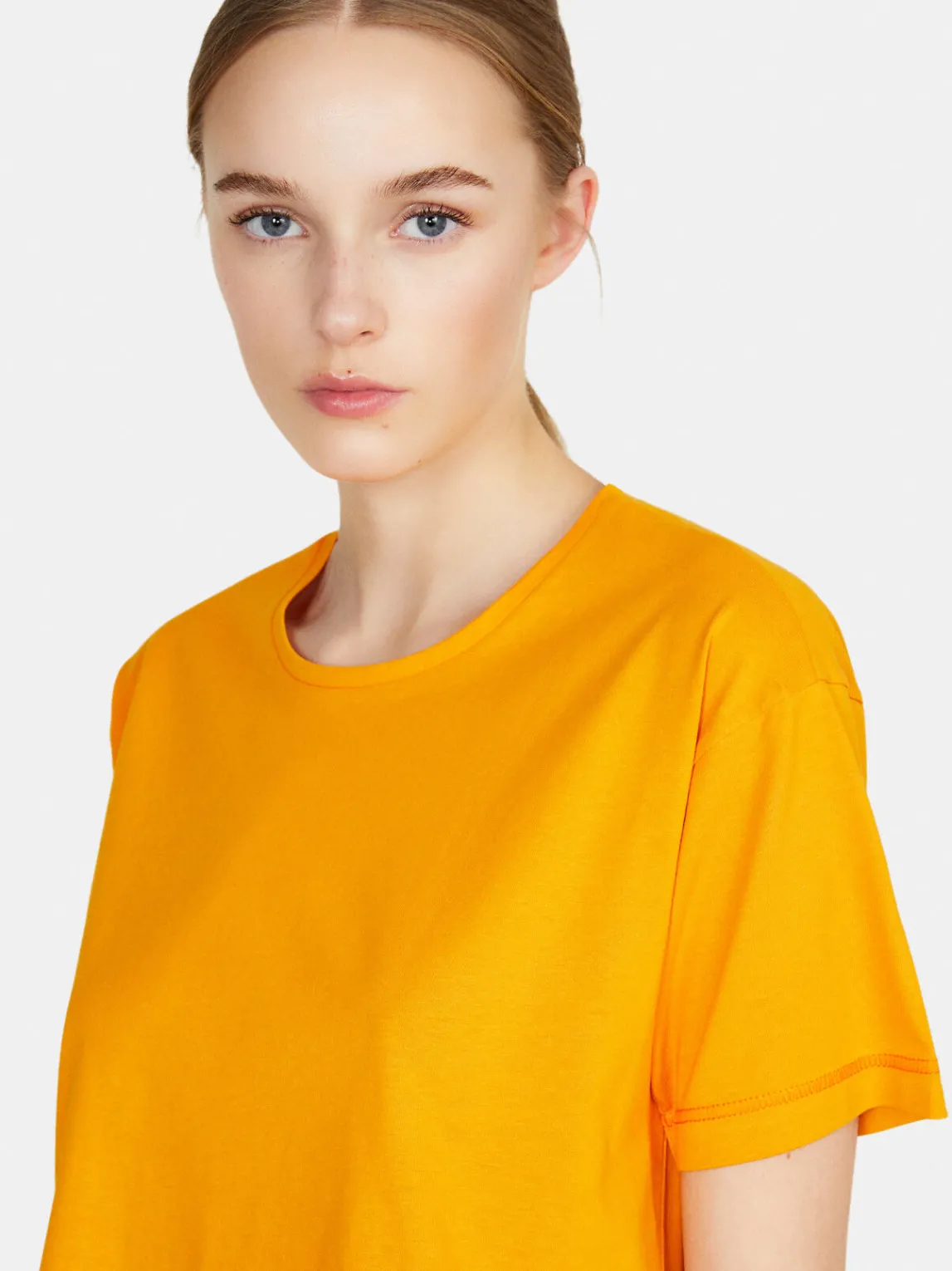 Women Sisley Tops & T-Shirts<Solid Colored Cropped Oversized Fit T-Shirt