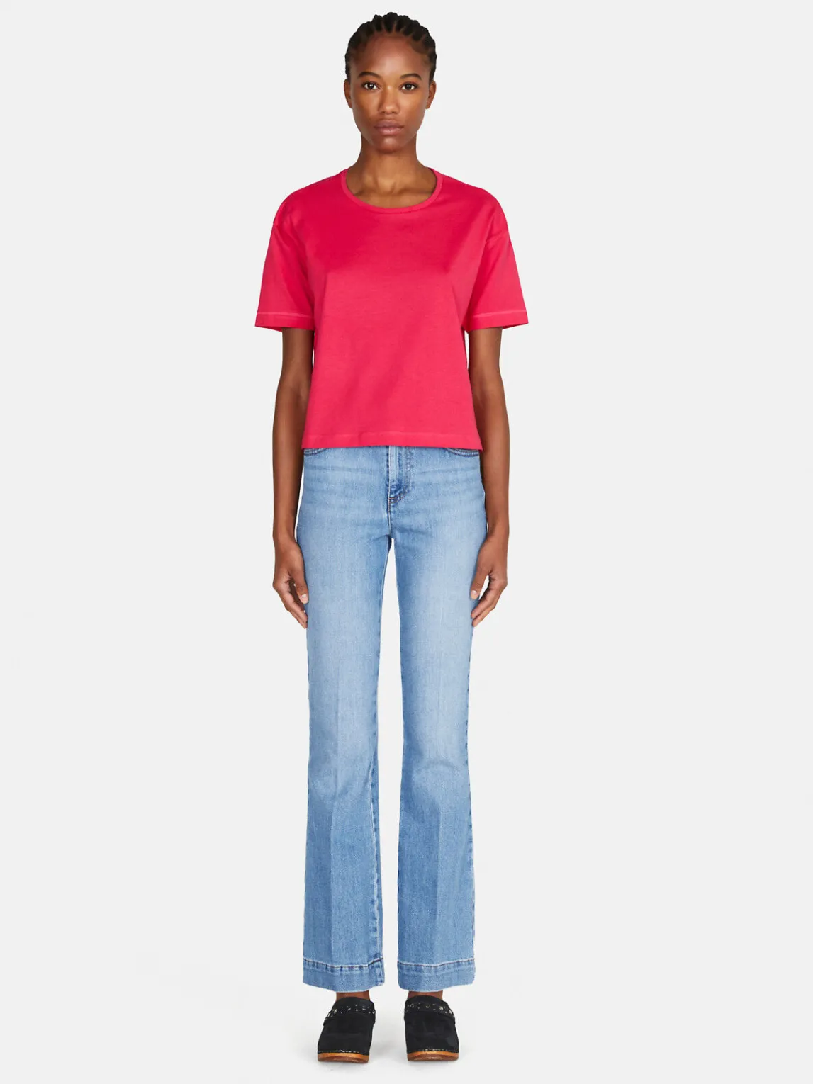 Women Sisley Tops & T-Shirts<Solid Colored Cropped Oversized Fit T-Shirt