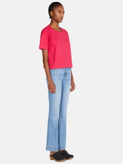Women Sisley Tops & T-Shirts<Solid Colored Cropped Oversized Fit T-Shirt