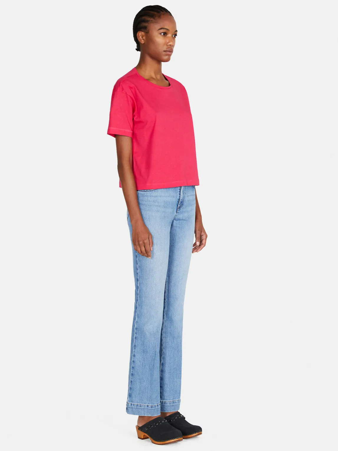 Women Sisley Tops & T-Shirts<Solid Colored Cropped Oversized Fit T-Shirt