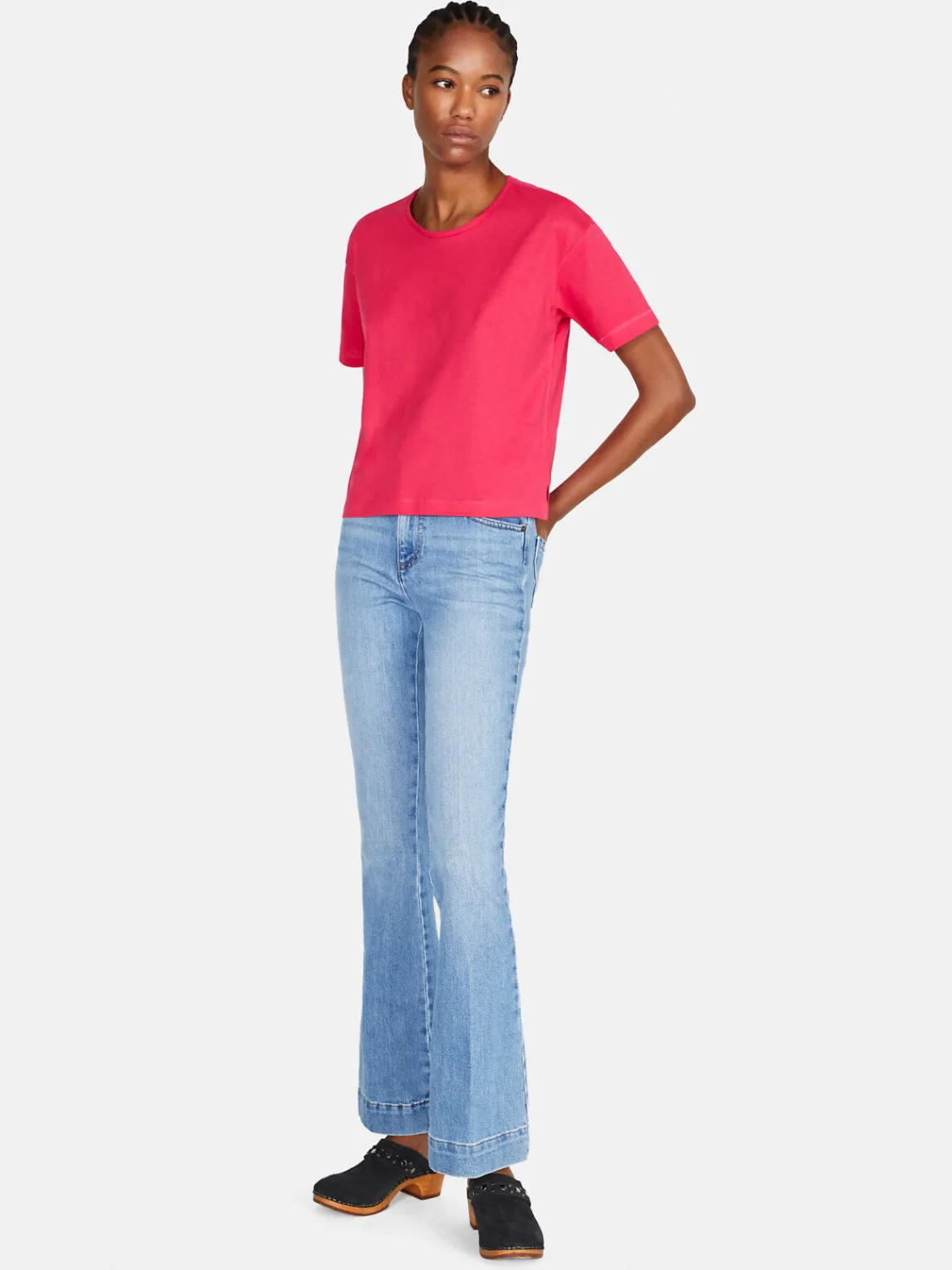 Women Sisley Tops & T-Shirts<Solid Colored Cropped Oversized Fit T-Shirt