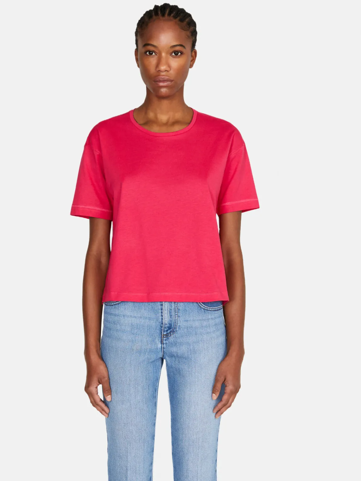 Women Sisley Tops & T-Shirts<Solid Colored Cropped Oversized Fit T-Shirt