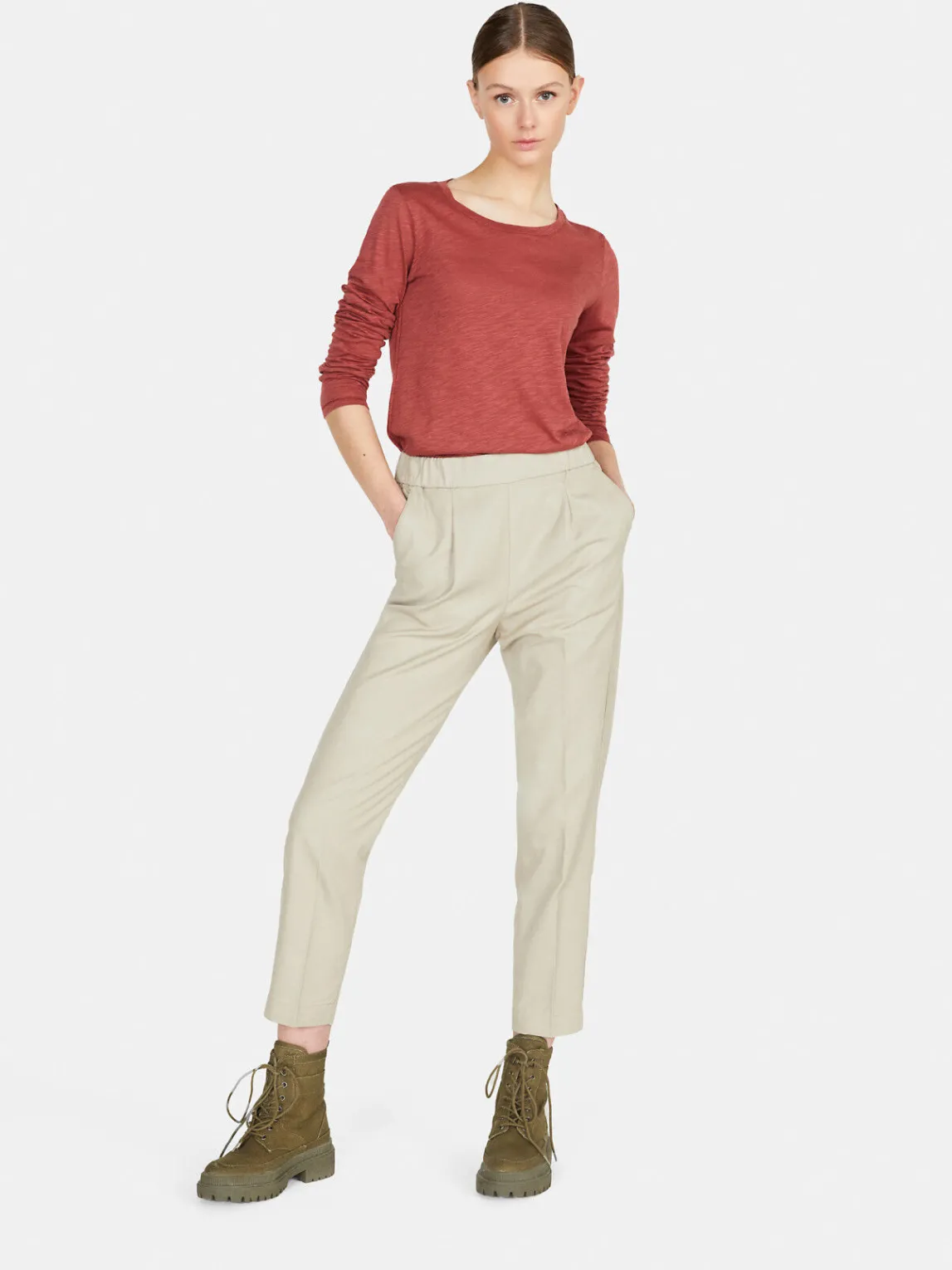 Women Sisley Tops & T-Shirts<Solid Colo T-Shirt