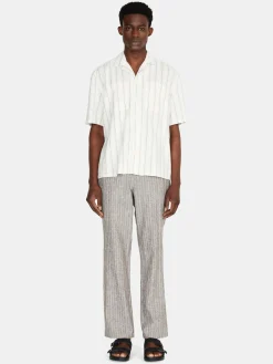 Men Sisley Shirts<Striped Shirt In Linen Blend